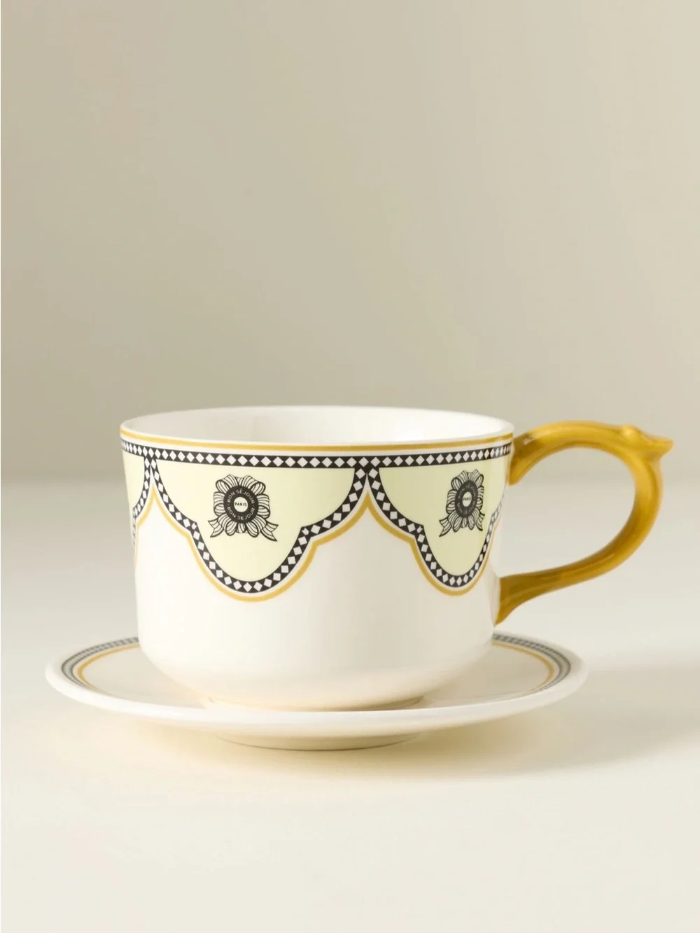 Anthropologie Louella Stoneware Mug & Saucer